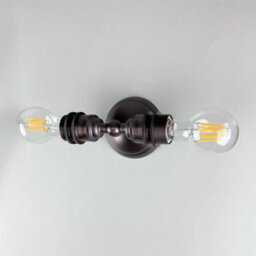 Old School Electric Twin Industrial Wall Light - Dark Bronze - thumbnail 3
