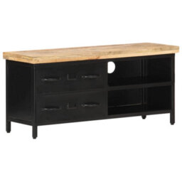 Berkfield Tv Cabinet 90X30X41 Cm Rough Mango Wood - thumbnail 9