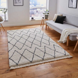 White/black Kilim Modern Chequered Moroccan Shaggy Rug For Living Room Bedroom And Dining Room-60 X 230Cm (Runner)