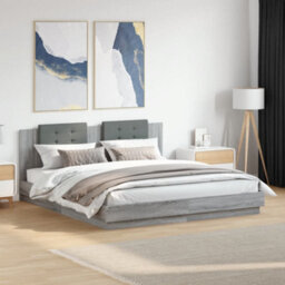 Berkfield Bed Frame Without Mattress Grey Sonoma 200X200Cm - thumbnail 1