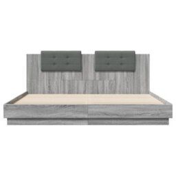 Berkfield Bed Frame Without Mattress Grey Sonoma 200X200Cm - thumbnail 4
