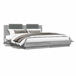Berkfield Bed Frame Without Mattress Grey Sonoma 200X200Cm - thumbnail 2