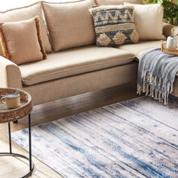 Beliani Low-Pile Polyester Rug 140 X 200 Cm - Grey Beige Modern Abstract Pattern - thumbnail 2