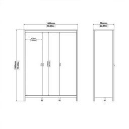Wyld Haus Gossmere Matt Black 3-Door Wardrobe By - thumbnail 9
