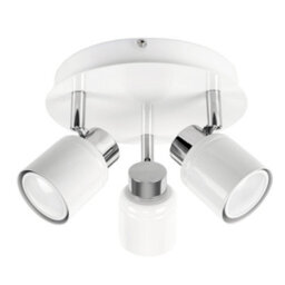 Valuelights Benton White 3 Way Round Ip44 Bathroom Ceiling Spotlight And Cool Bulbs - thumbnail 1