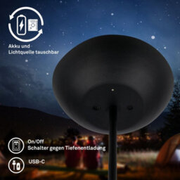 Briloner Rechargeable Led Floor Lamp Cordless Standing Reading Light Living Room Dimmable 170Cm Black - thumbnail 5
