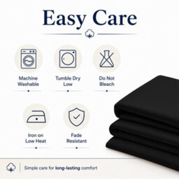 Moonlight Bedding 100% Cotton Hotel Quality Flat Bed Sheet, Top Sheet For  Guest House, Spa & Airbnb (Black, King, 270X298 Cm) - thumbnail 9