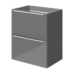 GoodHome Imandra Slimline Gloss Grey Wall-Mounted Bathroom Cabinet (H) 600mm (W) 500mm - thumbnail 1