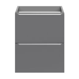 GoodHome Imandra Slimline Gloss Grey Wall-Mounted Bathroom Cabinet (H) 600mm (W) 500mm - thumbnail 2