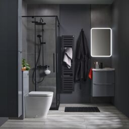 GoodHome Imandra Slimline Gloss Grey Wall-Mounted Bathroom Cabinet (H) 600mm (W) 500mm - thumbnail 7