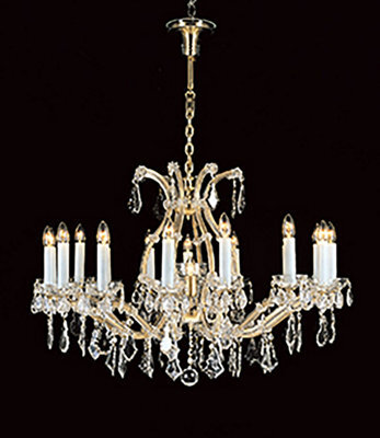 Luminosa Lighting Luminosa Karlova Crystal Gold 17 Arm Chandelier