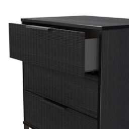 Ancona Matt Black Ash 3 Drawer Chest (H)678mm (W)575mm (D)395mm - thumbnail 4