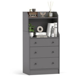 Gainoom 3-Drawer Grey Dresser Modern Chest Of Drawers With Anti-Toppling - thumbnail 1