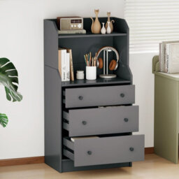 Gainoom 3-Drawer Grey Dresser Modern Chest Of Drawers With Anti-Toppling - thumbnail 3