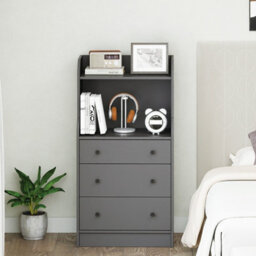Gainoom 3-Drawer Grey Dresser Modern Chest Of Drawers With Anti-Toppling - thumbnail 4