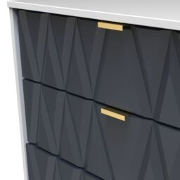 Pesaro Ready Assembled Matt Indigo & White No Effect 5 Drawer Wide Chest (H)1075mm (W)765mm (D)415mm - thumbnail 6