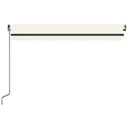 Berkfield Manual Retractable Awning With Led 450X300 Cm Cream - thumbnail 4
