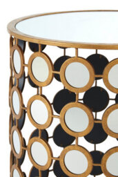 Orsina Reflective Gold Finish Mirror Side Table, Durable Small Lounge Table, Sturdy Small Bedside Table For Bedroom - thumbnail 3