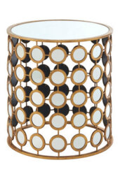 Orsina Reflective Gold Finish Mirror Side Table, Durable Small Lounge Table, Sturdy Small Bedside Table For Bedroom - thumbnail 2