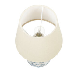 Beliani Beige And Blue Embossed Ceramic Table Lamp With Warm Beige Fabric Shade, 20Cm X 20Cm X 35Cm - thumbnail 6