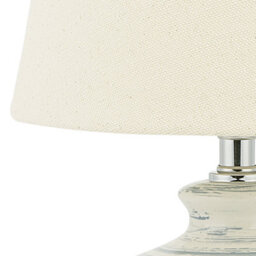 Beliani Beige And Blue Embossed Ceramic Table Lamp With Warm Beige Fabric Shade, 20Cm X 20Cm X 35Cm - thumbnail 5