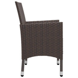 Berkfield 7 Piece Garden Dining Set With Cushions Brown - thumbnail 7