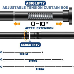 Heavy Duty Matte Black Telescopic Shower Curtain Rod 210-260Cm, No Drilling, Anti-Rust 304 Ss - thumbnail 2