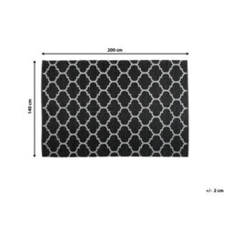 Beliani Outdoor Rug Aladana Black/ White 140 X 200 Cm Reversible - thumbnail 3