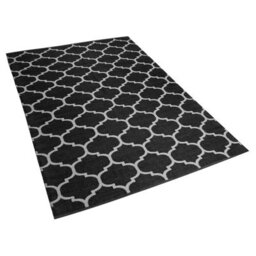 Beliani Outdoor Rug Aladana Black/ White 140 X 200 Cm Reversible - thumbnail 4