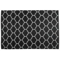 Beliani Outdoor Rug Aladana Black/ White 140 X 200 Cm Reversible - thumbnail 1