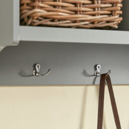 Sobuy Fhk28-Hg, Wall Coat Rack Wall Shelf Wall Storage Cabinet Unit With 3 Compartments 4 Hooks, Grey,w100Xd24.7Xh35 - thumbnail 9