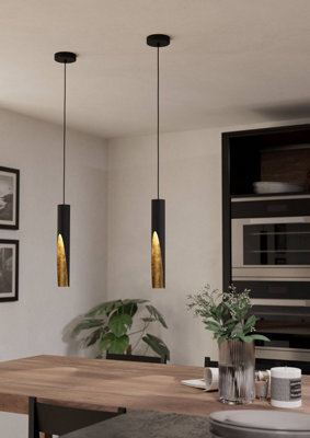 Eglo Barbotto Black & Gold Steel Modern Pendant Light - image 1
