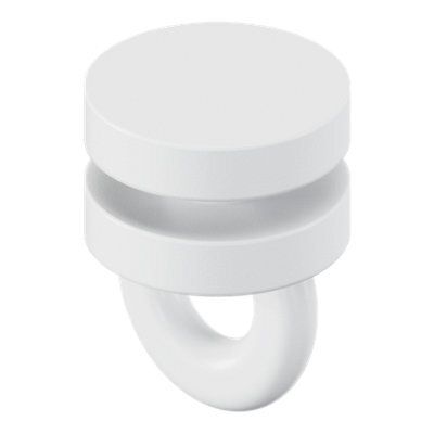 Patras Plastic White Matt Curtain Hook, (L)16.2mm, Pack Of 10 - image 1