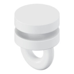 Patras Plastic White Matt Curtain Hook, (L)16.2mm, Pack Of 10 - thumbnail 1
