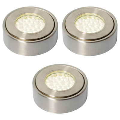 Litecraft 3 Pack Laghetto Satin Nickel Natural White Laghetto Kitchen Led Under Cabinet Light - image 1