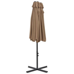 Berkfield Durable Outdoor Parasol With Aluminium Pole 460X270 Cm Taupe - thumbnail 5