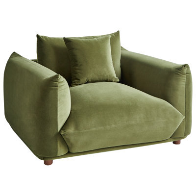 Beliani Armchair Luvos Velvet Green - image 1