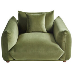 Beliani  Armchair Luvos Velvet Green - thumbnail 4