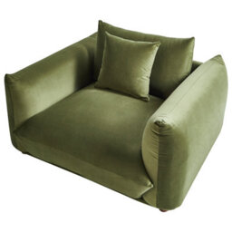 Beliani  Armchair Luvos Velvet Green - thumbnail 6