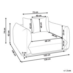 Beliani  Armchair Luvos Velvet Green - thumbnail 3
