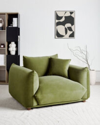 Beliani  Armchair Luvos Velvet Green - thumbnail 2