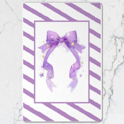 Benjamin Tate Design Placemat And Coaster Set With Wood Base Purple Ribbon Designer Artwork Limited Edition - thumbnail 2