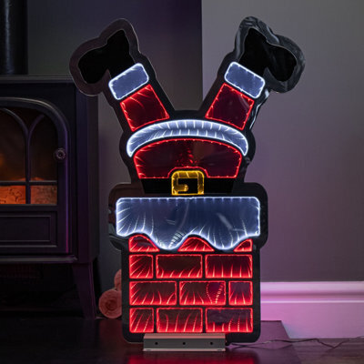 Samuel Alexander 60Cm Light Up Santa's Leg In Chimney Christmas Infinity Decoration With Leds - image 1