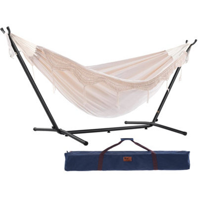Vivere Double Cotton Hammock With Stand (280Cm) - Natural - image 1