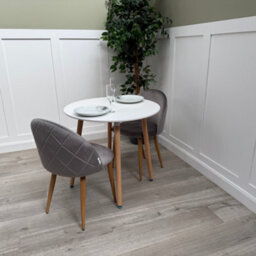 Life Interiors Lucia Dining Set With Round Table And Set Of 2 Lucia Velvet Dining Chairs - thumbnail 4