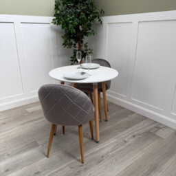 Life Interiors Lucia Dining Set With Round Table And Set Of 2 Lucia Velvet Dining Chairs - thumbnail 3