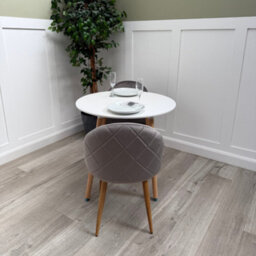 Life Interiors Lucia Dining Set With Round Table And Set Of 2 Lucia Velvet Dining Chairs - thumbnail 2