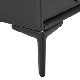 Wyld And Coco Glam Bedside Table Black Pu Leather Two Drawer Nightstand 44 X 38 Cm - thumbnail 7