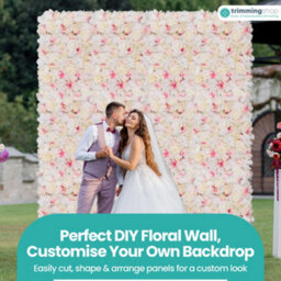 Neel Blue Artificial Flower Wall Backdrop Panel, 60Cm X 40Cm, White Jasmine & Pink Shade - thumbnail 8