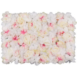 Neel Blue Artificial Flower Wall Backdrop Panel, 60Cm X 40Cm, White Jasmine & Pink Shade - thumbnail 1